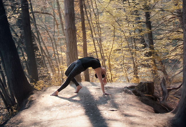 woman doing yoga poses asana forrest nature outside best Nude Yogagirl